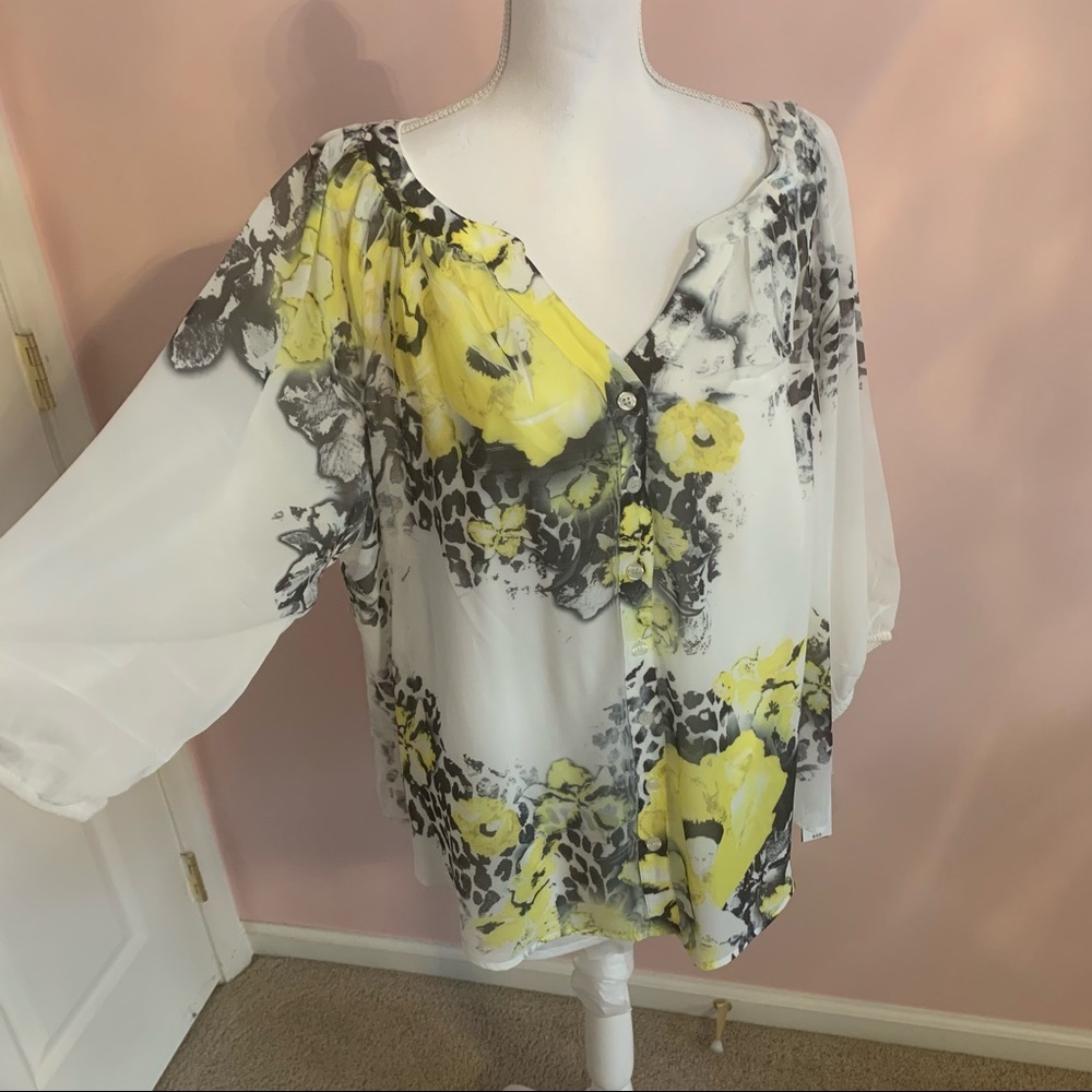 ALYX Women Sheer Button Down Blouse NWT SZ 3X